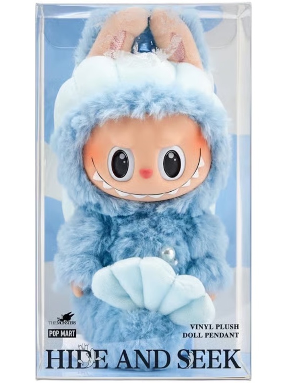 🆕 POP MART Hide and Seek Vinyl Plush Doll Pendant - Light Blue Bunny